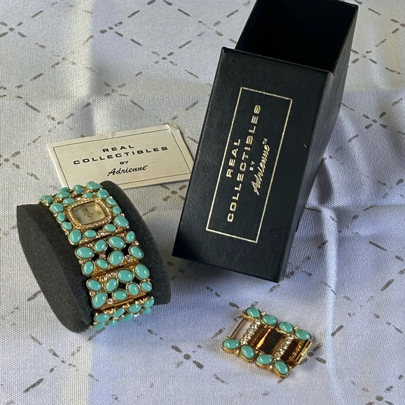 Adrienne Jewelry - Adrienne Aqua and Gold Bracelet
